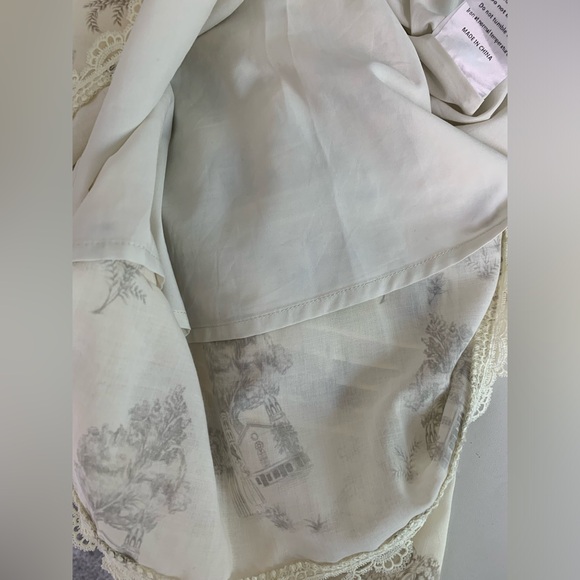 *SOLD* Simple Retro Cottage Core Lyric Printed Stand Collar Midi Dress Size Smal - Picture 15 of 16